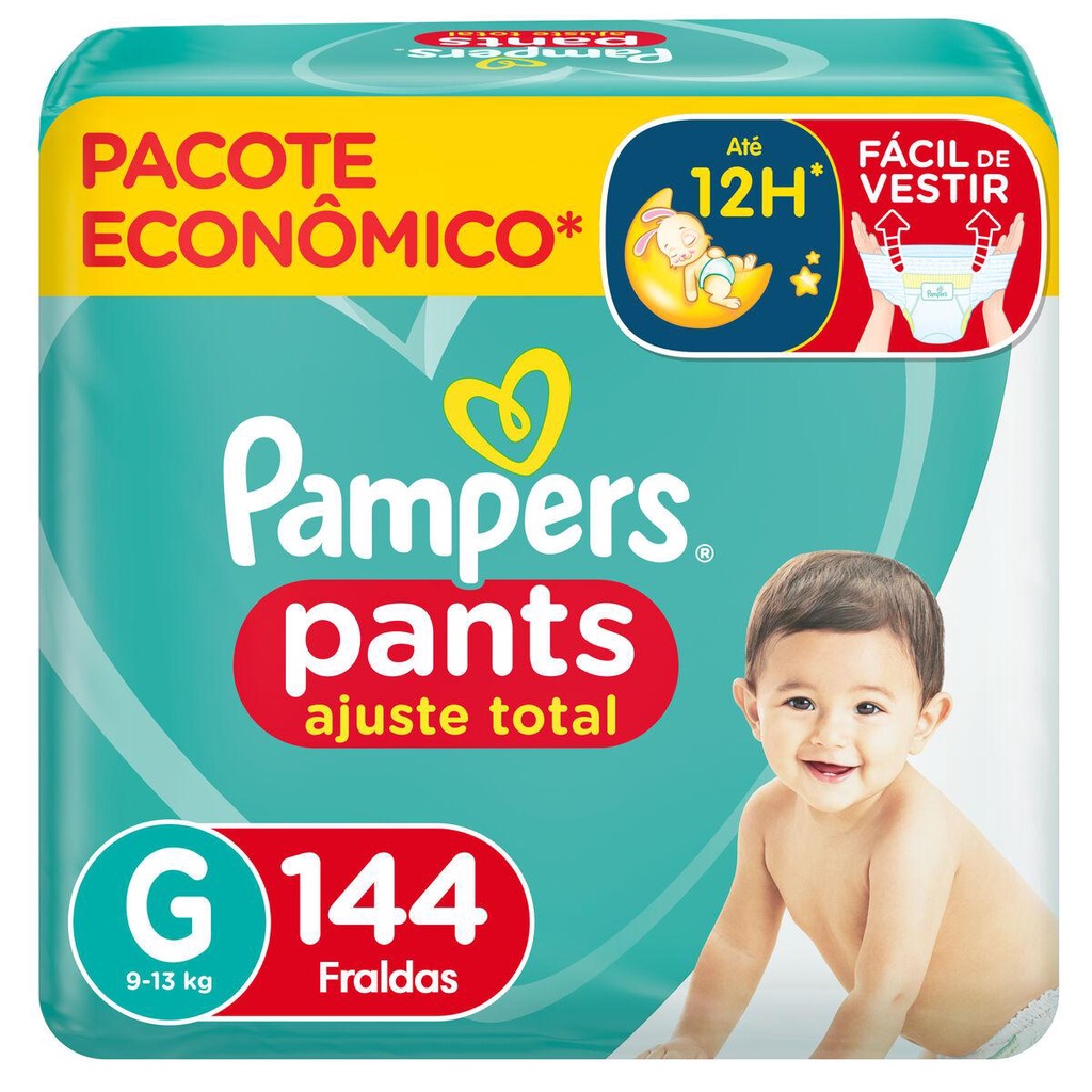 Fralda Pampers Pants Ajuste Total G com 144un