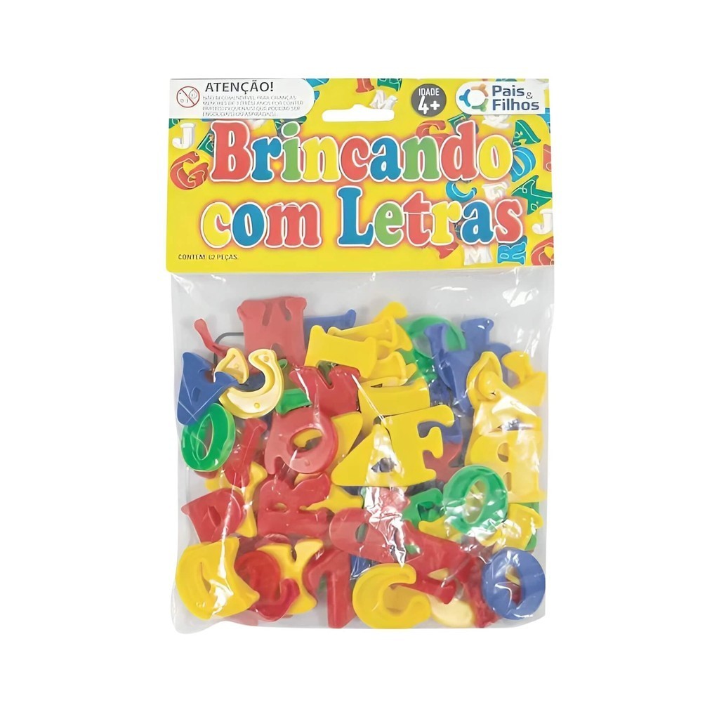 Jogo Didático Brincando com Letras 62 Peças Pais e Filhos - 4744-1