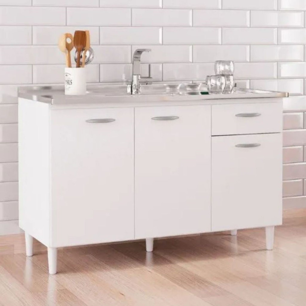 Balcão de Cozinha 3 Portas 1 Gaveta Poquema 120 cm