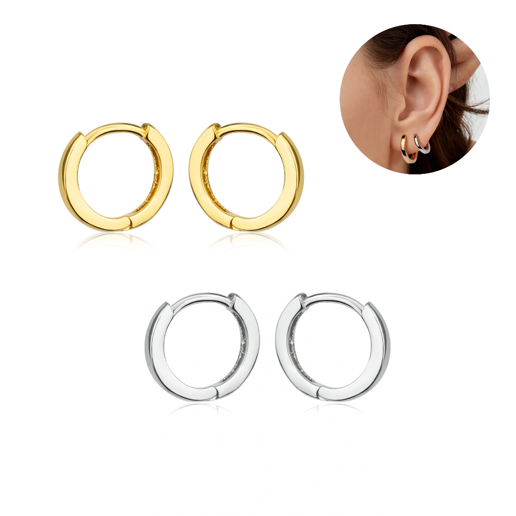 Brincos Femininos Delicado Elegante Antialérgico Argola Grossa Folheado Ouro 18k a Platina