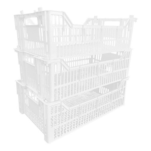 Kit 10 Peças Caixas Plásticas Hortifruti Organizadora P/ Frutas Legumes Verduras Várias Cores