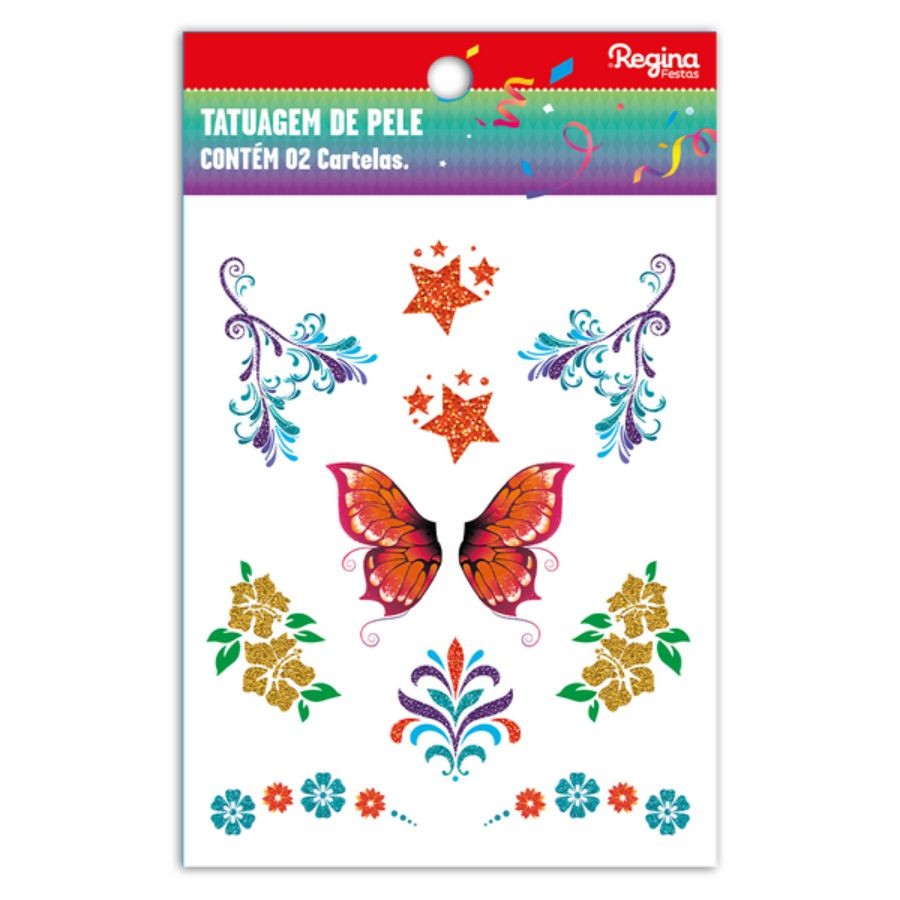 Tatuagem Temporária para Pele de Carnaval - Aquarela - Regina - Rizzo
