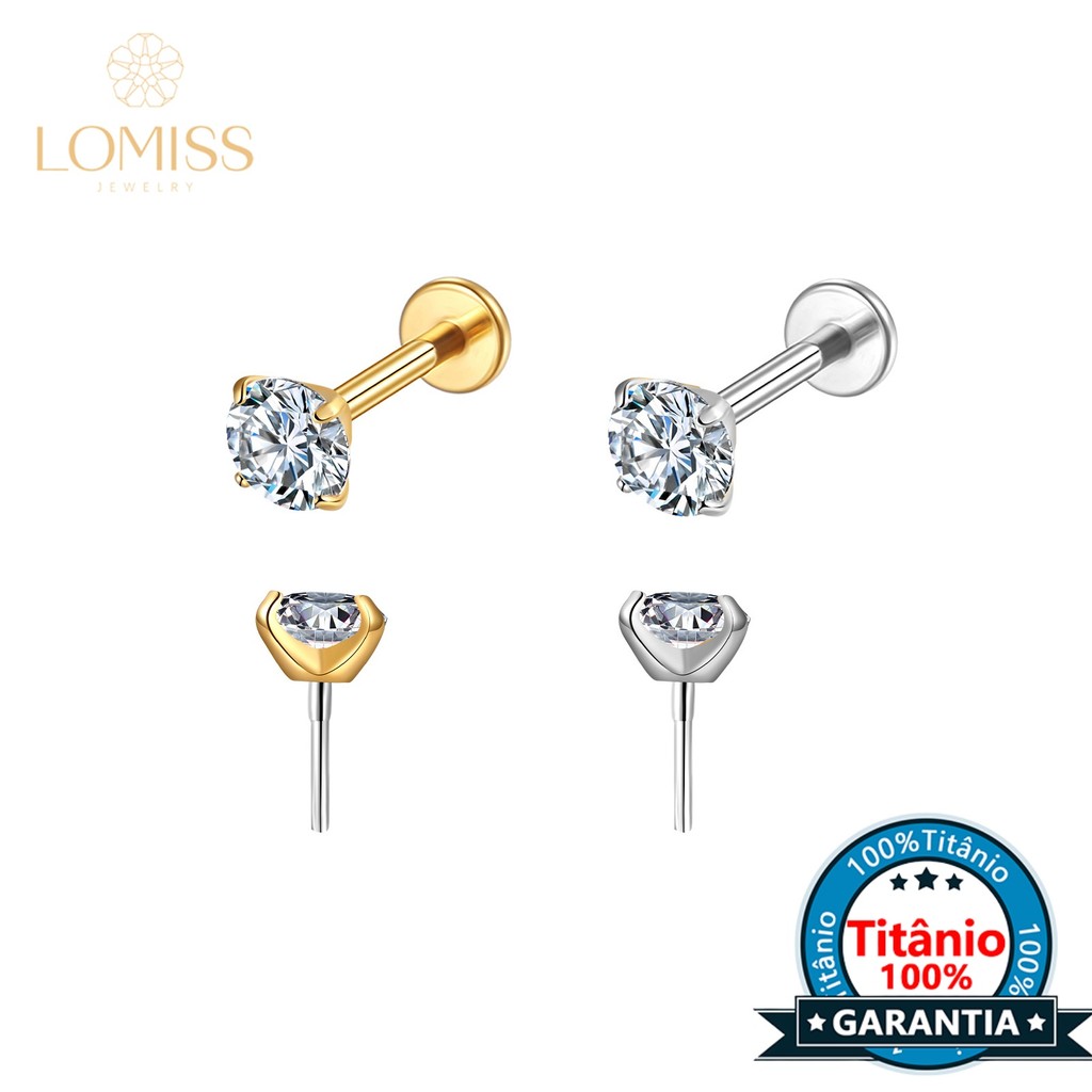 Piercing Labret Push Pin Titânio Helix Tragus Conch Nariz Corrente Nariz Australiano Titanio Tragus
