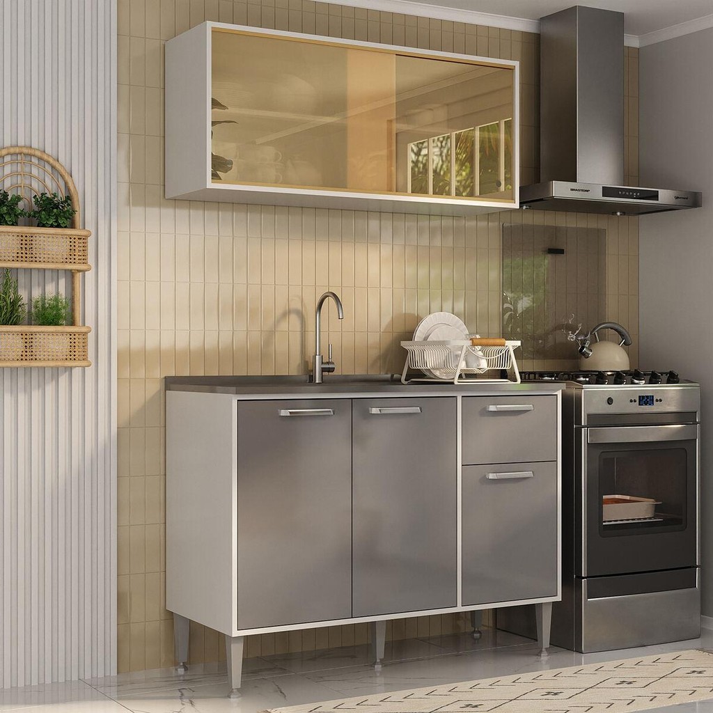Armário de Cozinha com Balcão para Pia Siena Multimóveis MP2216