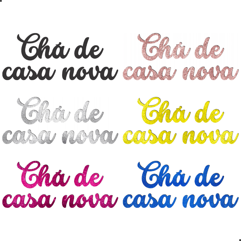 Aplique Mdf Letreiro Chá de Casa Nova 50cm Diversas Cores Mdf Frase Painel Decorativo Festa Aniversario Decoração