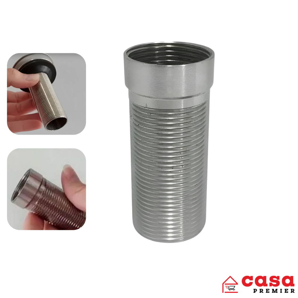 Prolongador Cromado Aço Inox para Válvula de Escoamento de Pia 7/8 100% Metal