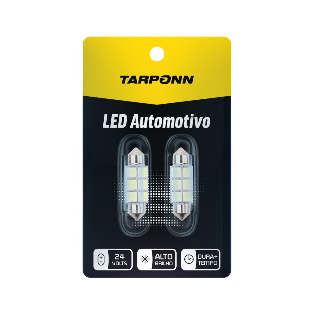 Par Lâmpada LED Torpedo SJ-5050-6SMD-41MM 24v 6000k Tarponn