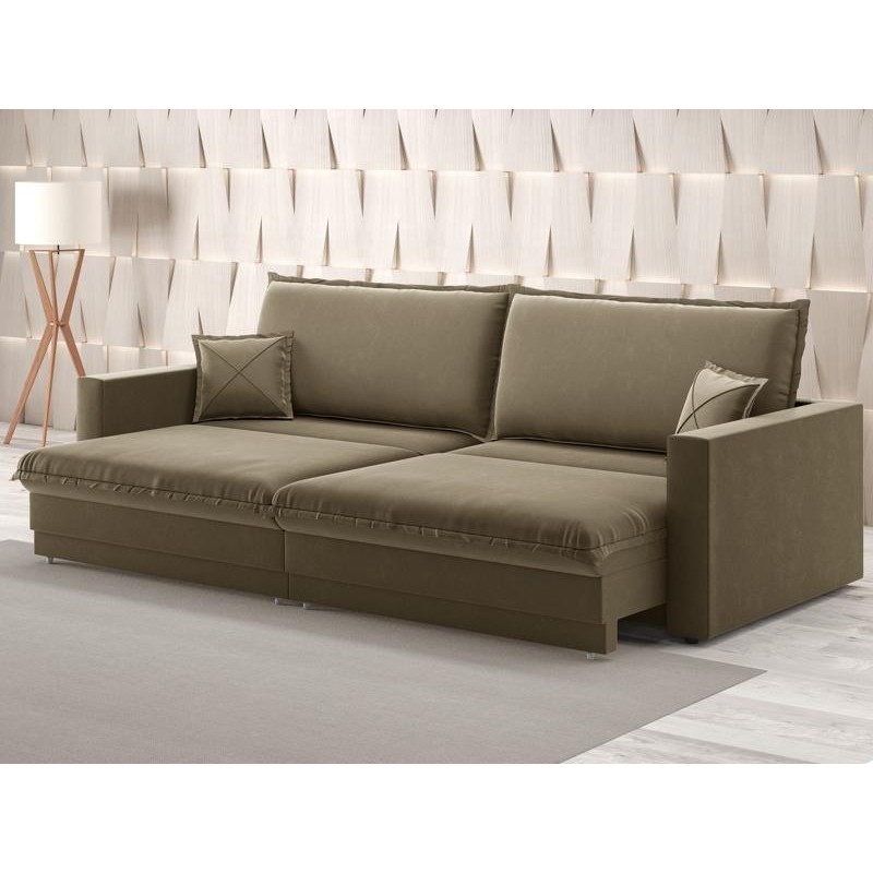Sofá Tango 2,20m sem caixa, Retrátil e Reclinável Veludocristal Castor - NETSOFAS