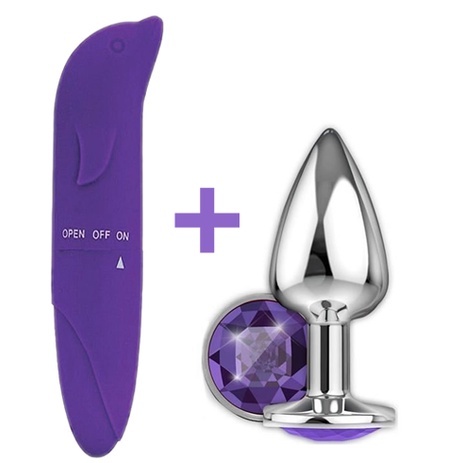 KIT Vibrador Feminino GOLFINHO + PLUG ANAL SEX SHOP PRODUTOS ADULTOS