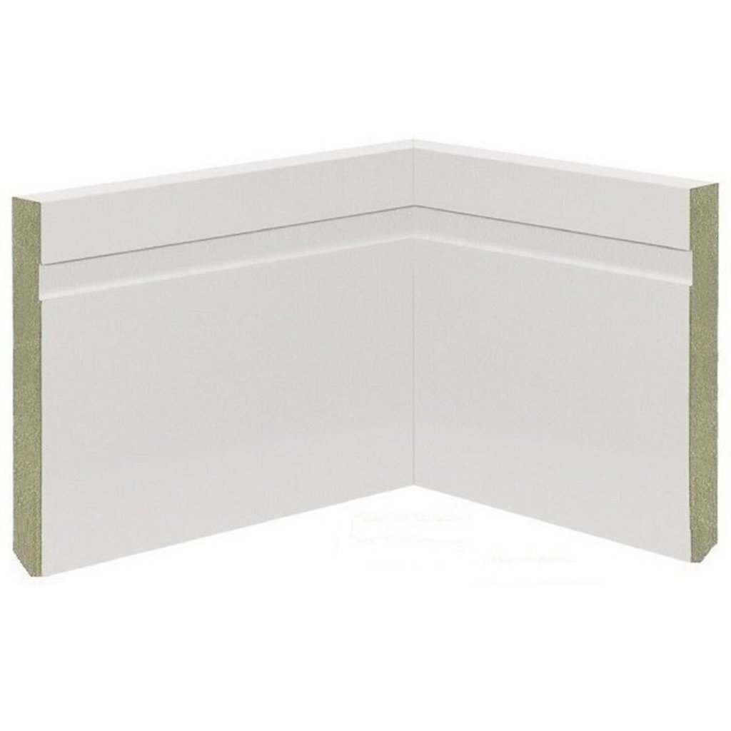 Kit com 10 Barras Rodapé de MDF 15cmX15mmX2.20mMDF Revestido Frisado  22m