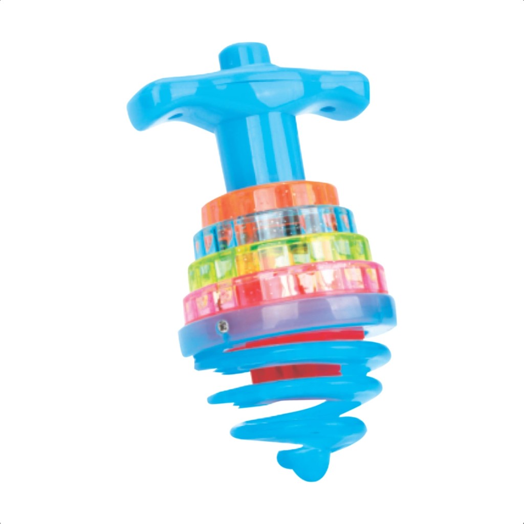 Brinquedo Sortido Infantil Pião Maluco Colorido Com Luz e Som Interativo Unitário Fenix DPA-955