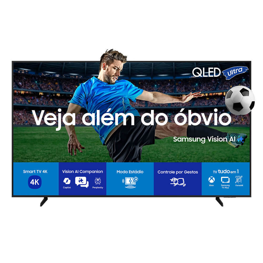 Samsung Vision AI TV 85 QLED Ultra 4K Q7F 2025, Pontos Quânticos, Processador com AI, Art Store, Alexa
