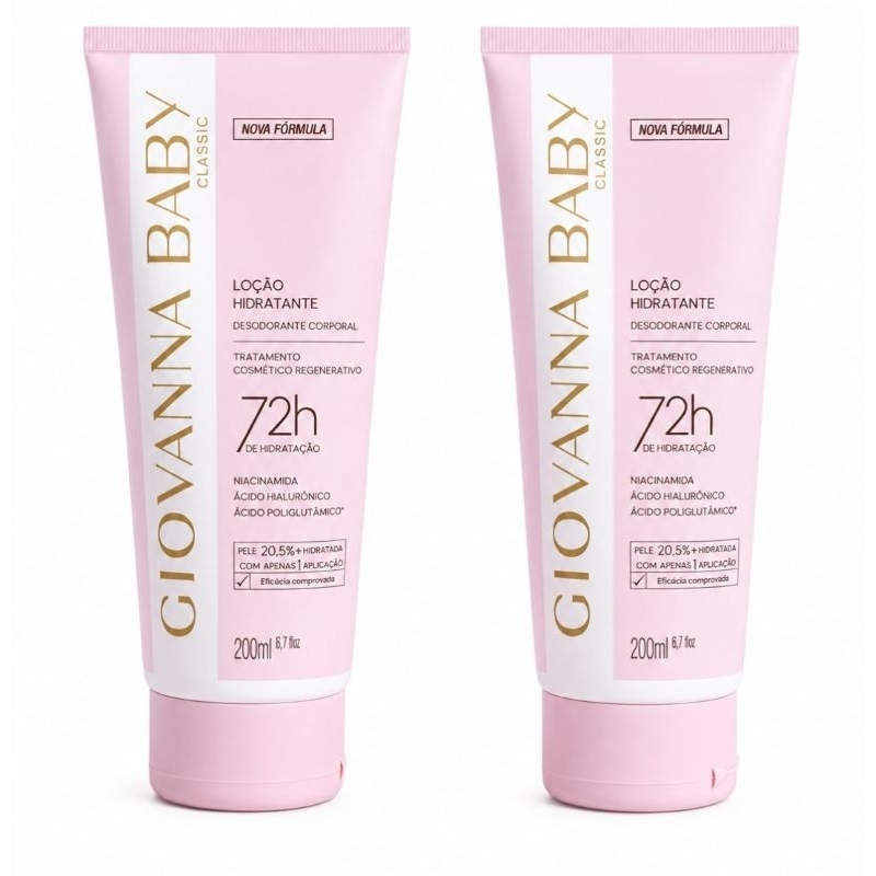 Kit c/2 Loção Hidratante Corporal Giovanna Baby Classic 200ml
