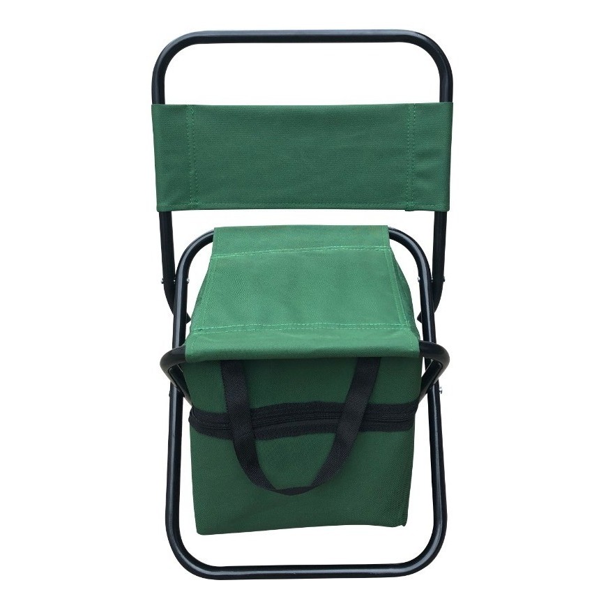 Cadeira Dobrável Verde Importway para Camping Pesca Praia Portátil com Bolso e Estrutura Reforçada