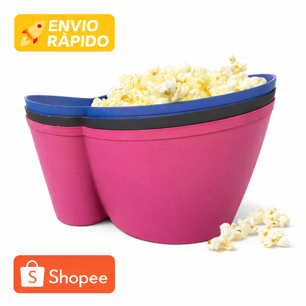 Kit 5 baldes de pipoca plástico coloridos com porta copo cores cinema cineminha