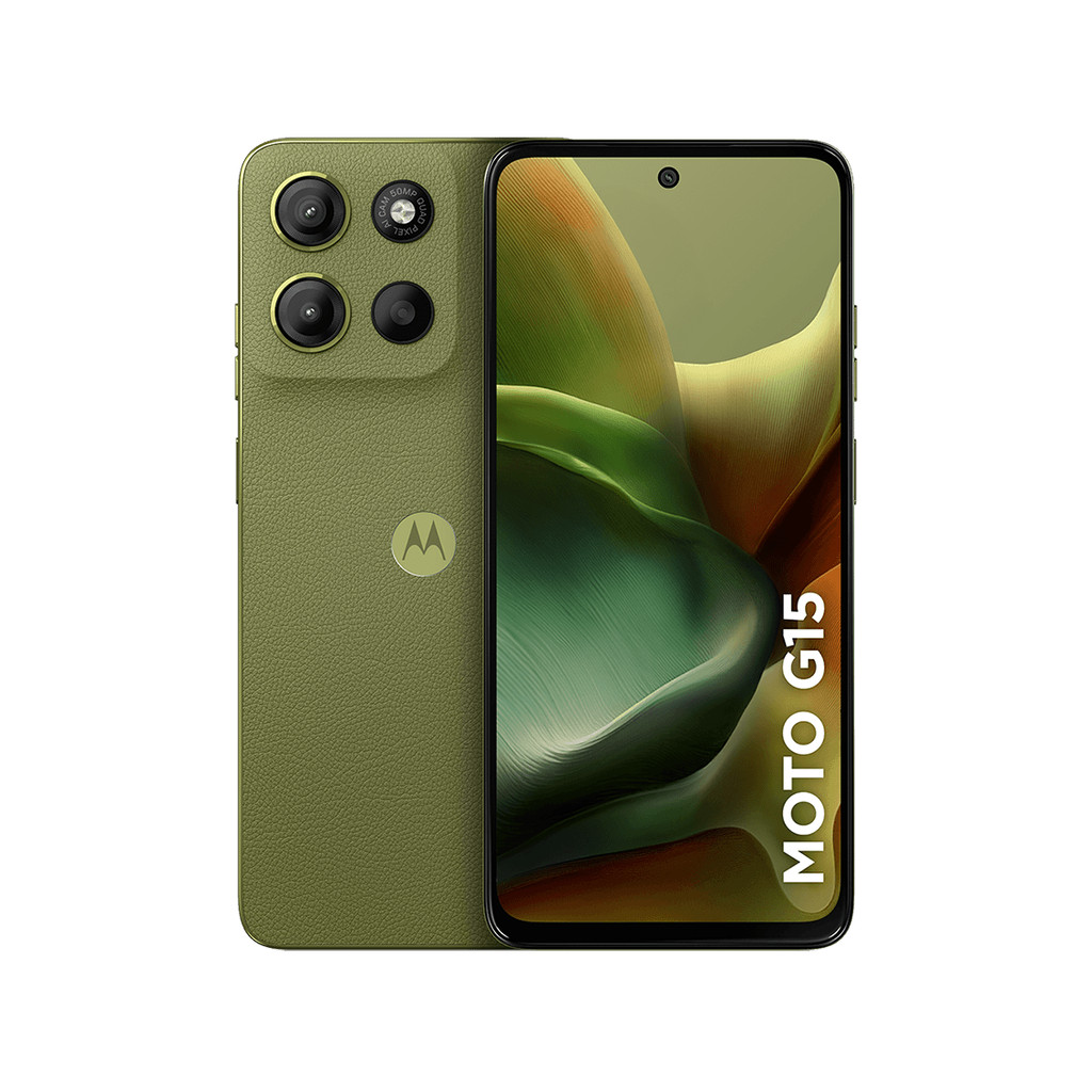 Smartphone Motorola Moto G15 256GB, 4G LTE, 12GB RAM Boost*, Camera 50MP, Tela FHD+ 6.7 - Verde Vegan Leather