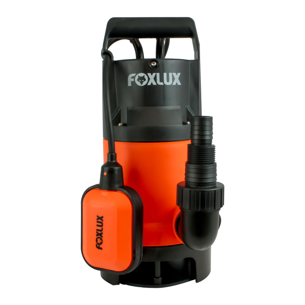 Bomba Submersível Foxlux 1CV 750W Água Limpa e Suja 13000L/h com Boia Automática
