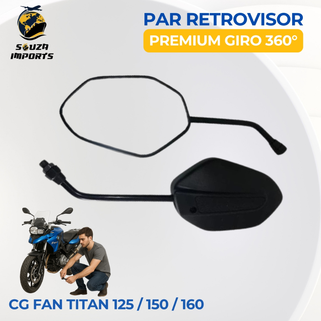 RETROVISOR ESPELHO MODELO CG TITAN FAN 125 150 160 2014 A DIANTE MOTOS