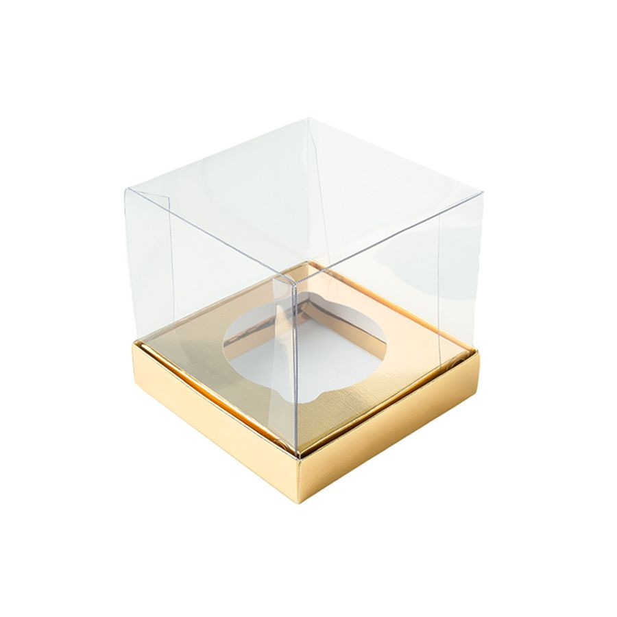 Caixa Mini Bolo M (7cm x 7cm x 7cm) Dourada 50 unidades Assk Rizzo Confeitaria