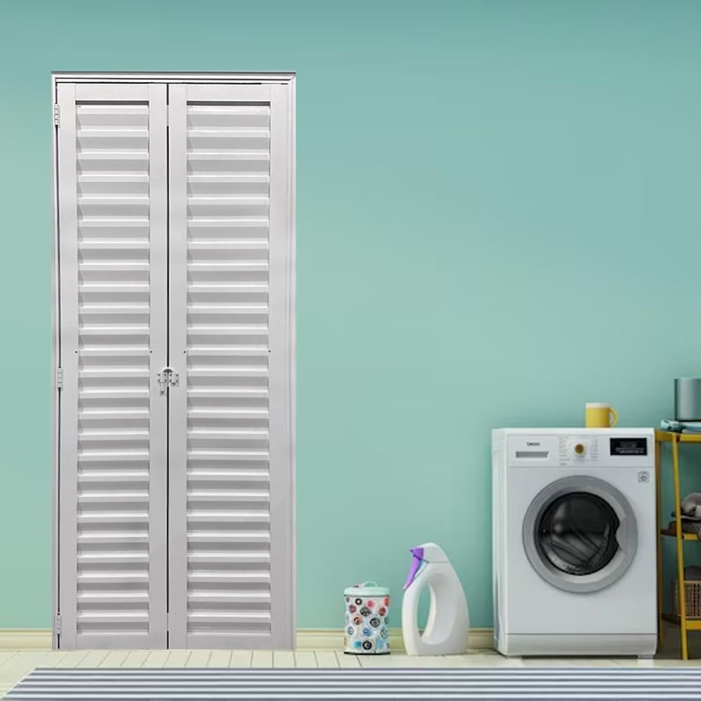 Porta Camarão Palheta de Alumínio 210 X 90cm Linha 25  Abertura Esquerda Esquerda