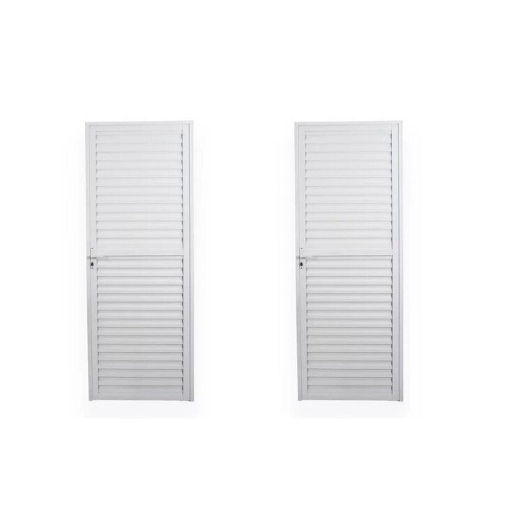 Kit com 2 Portas de Alumínio Laminada 210x70cm Soft Plus Mgm