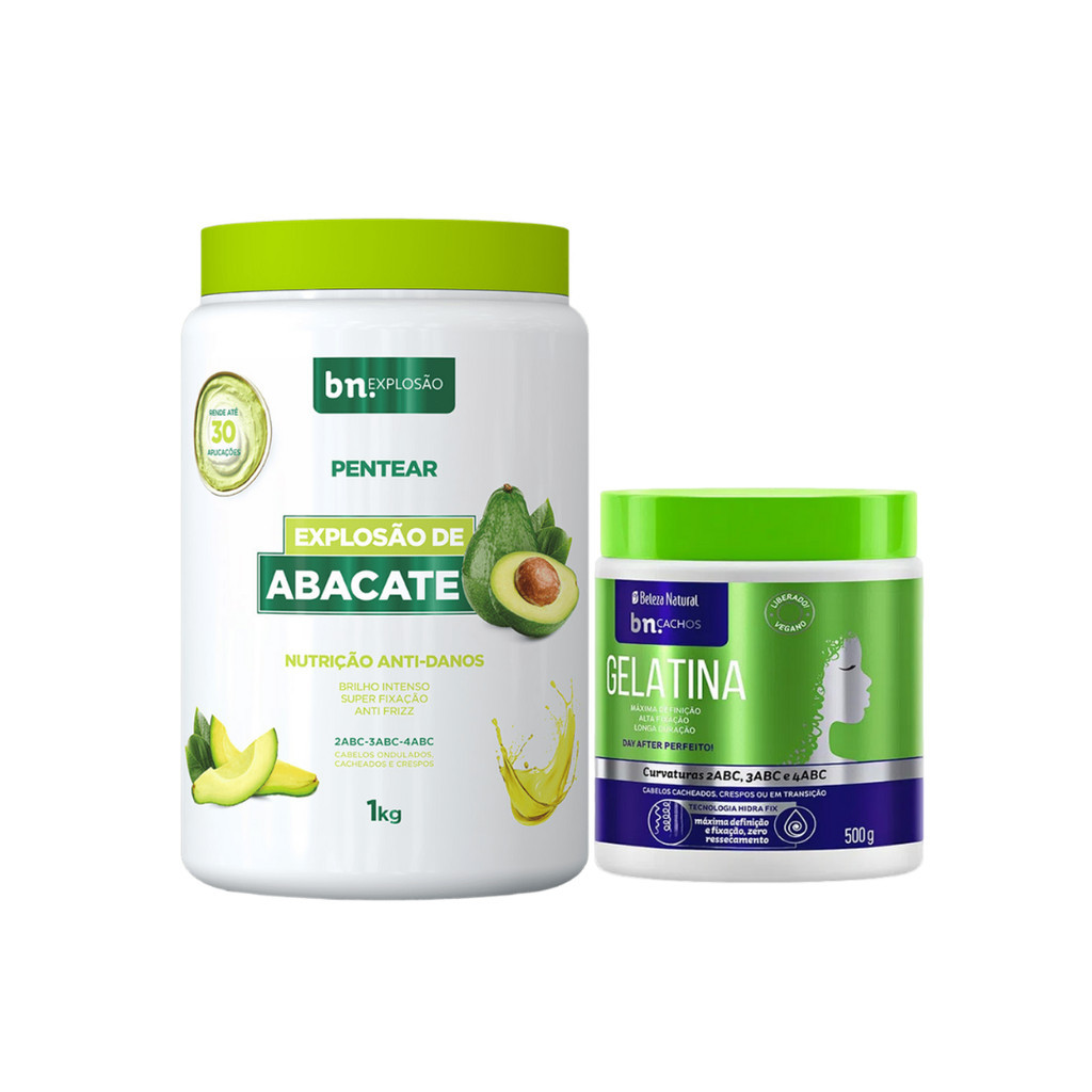 Creme de Pentear Explosão de Abacate + Gelatina 500g bn.Cachos