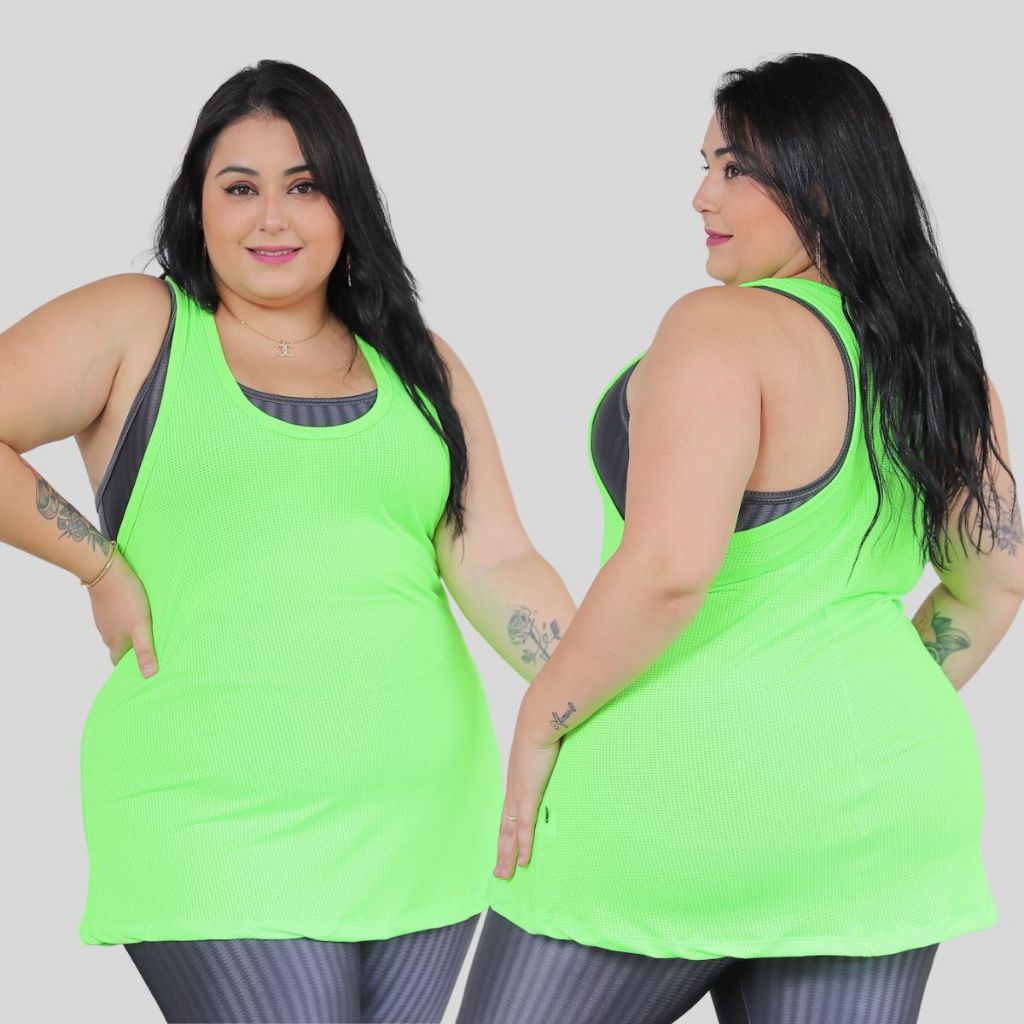 Regata Feminina Para Academia Plus size Fitnnes Varias Cores Treino