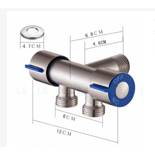 Registro 2OU 1 Saídas 1/2 Ducha Higiênica Caixa Acoplada Maquina de Lavar Banheiro Cozinha, Lavabo