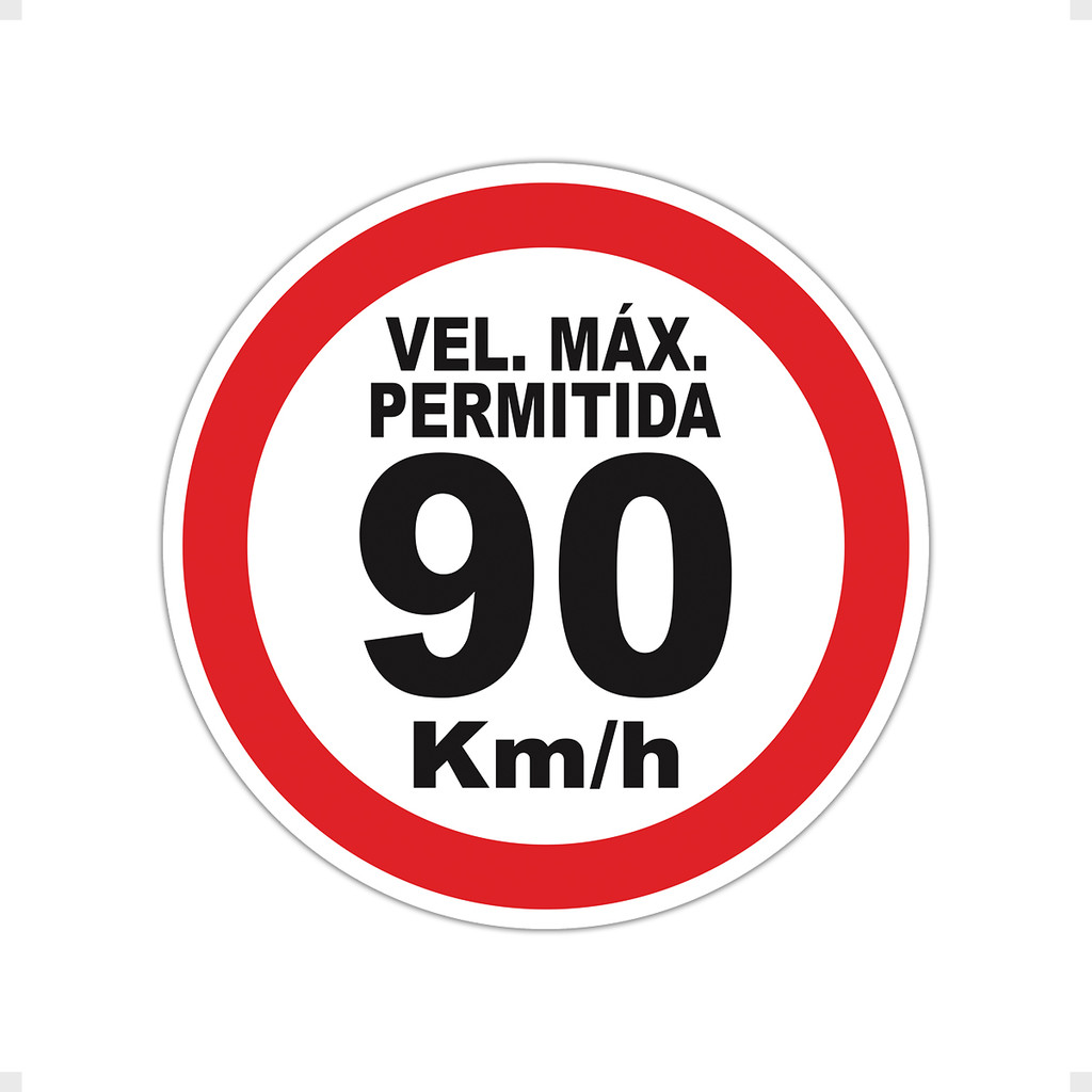 Adesivo Velocidade Maxima Permitida 90km/h Carro Caminhão