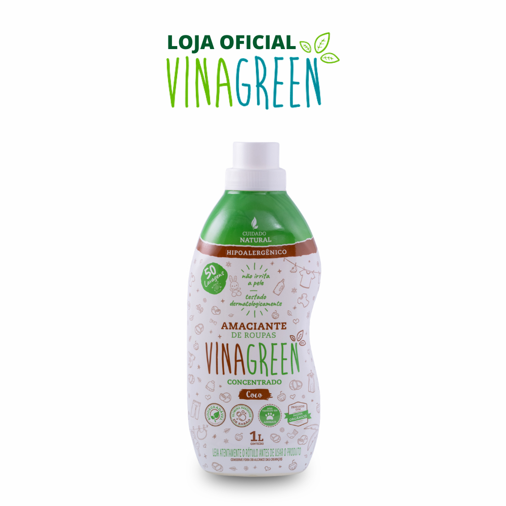 Vinagreen Amaciante de Roupas Coco Concentrado 1 Litro