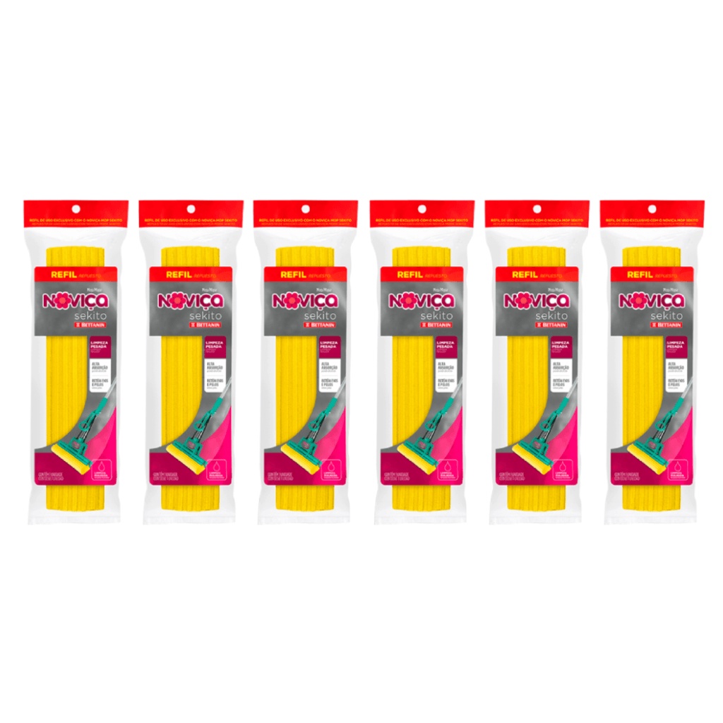 Kit Refil Mop Sekito Noviça 6 unidades