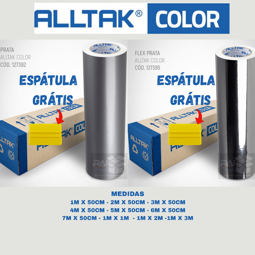 Película auto adesiva vinil Alltak, Prata, Lavável, Envelopar, Geladeira, Móveis