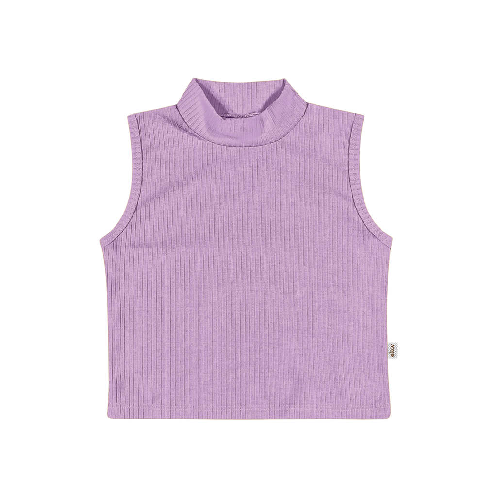 Regata Infantil Menina Básica Gola Alta Elian Lilás