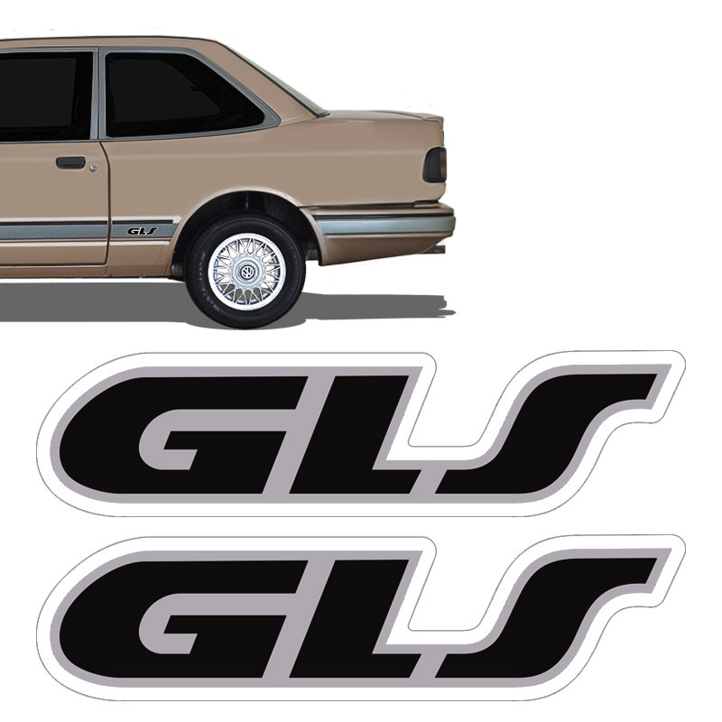 Adesivo Apollo Gls Volkswagen Preto Modelo Original - Par