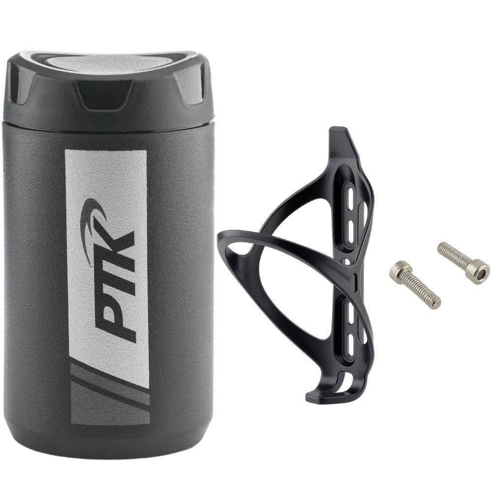 Garrafa Porta Treco Objeto Ferramenta Caramanhola Bike 500ml Ptk Varias Cores + Suporte