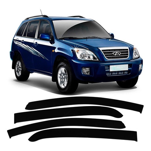 Calha de Chuva Defletor Chery Tiggo 2010 a 2017 4 Portas Ecoflex