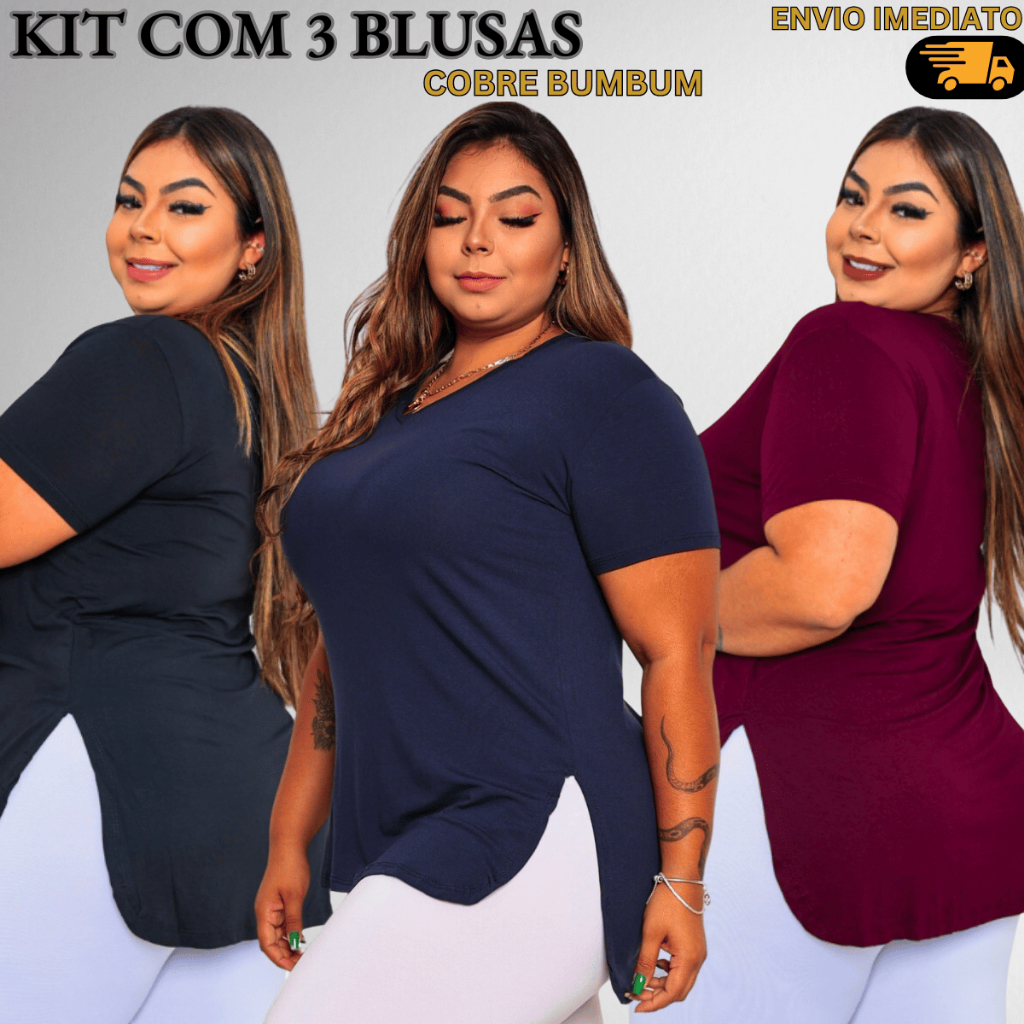 Kit 3 Blusas Plus Size Feminina Vest Legging Academia Cobre Bumbum Fitness
