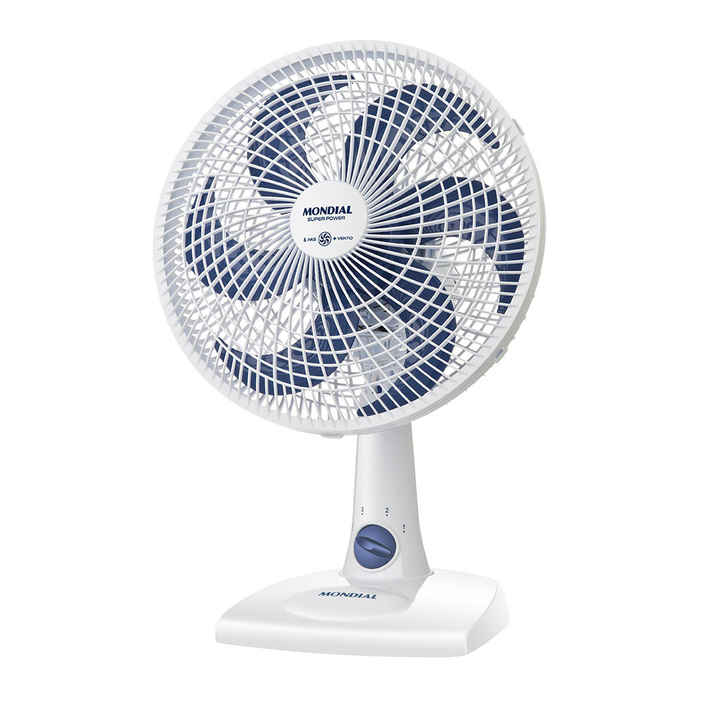 Ventilador de Mesa Mondial 6 Pás 30cm Branco