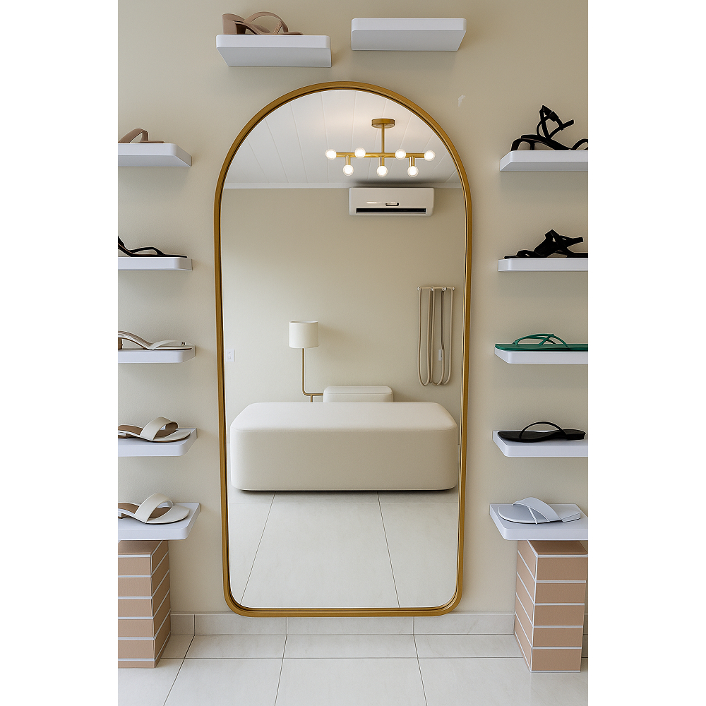 Espelho 150cm x 60cm Janela E13 Moldura Em Alumínio Grande Corpo Inteiro