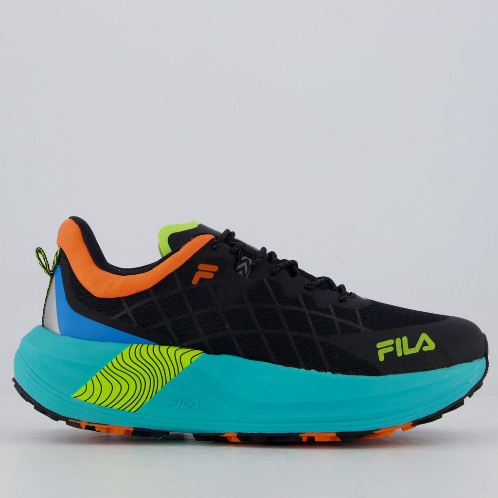 Tenis Fila Racer Skytrail Preto e Laranja