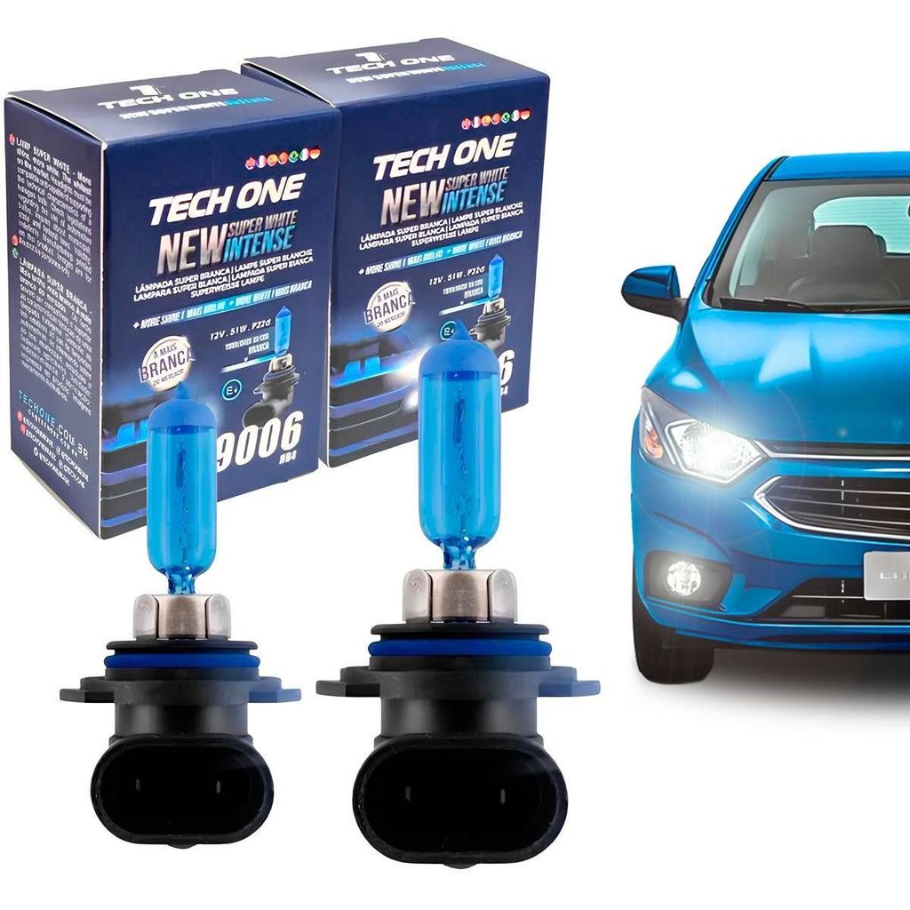 Par Lampada Super Branca HB4 8500k Xenon 12v 55w Techone