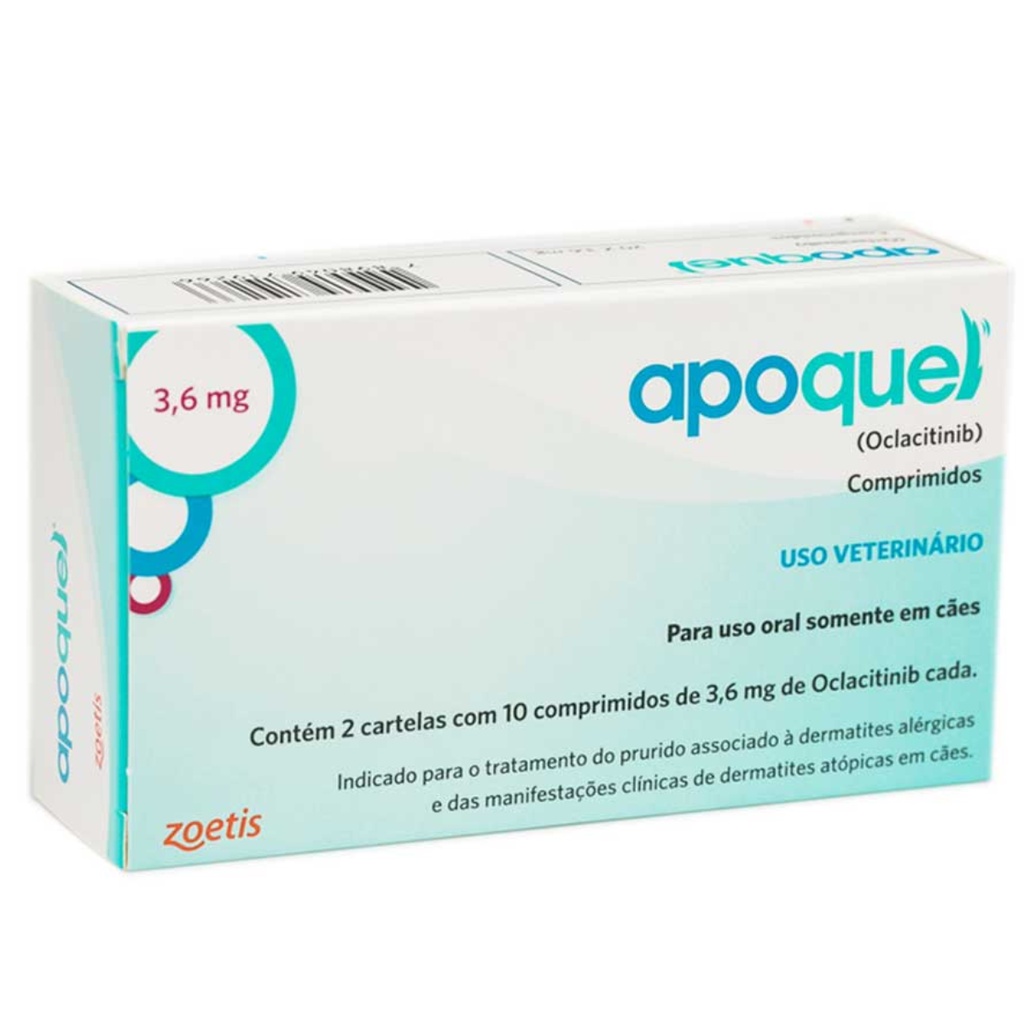 Apoquel Dermatológico Anti Coceira Cães 3,6 Mg 20 Comp 3,6mg Original
