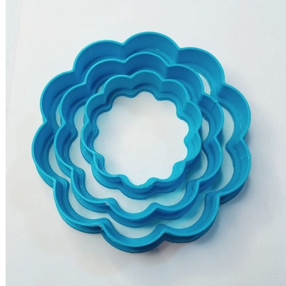 Cortador Kit Circulo  Ondulado 3cm, 4cm e 5cm Modelo 2 Para Pasta Americana