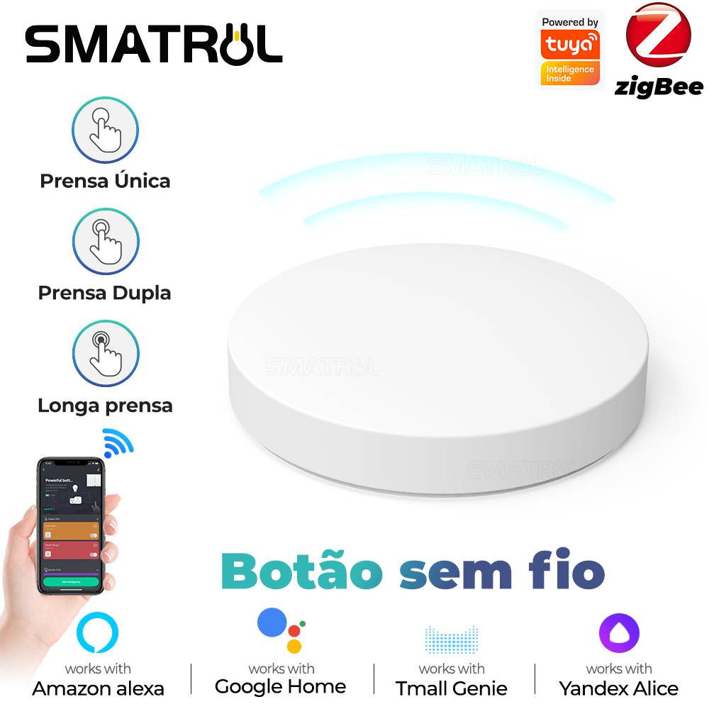 SMATRUL Tuya Zigbee Interruptor De Chave Inteligente Cena Multi-Scene Ligação Sem Fio Botão Controle Remoto De Casa Trabalho Com Gatewa
