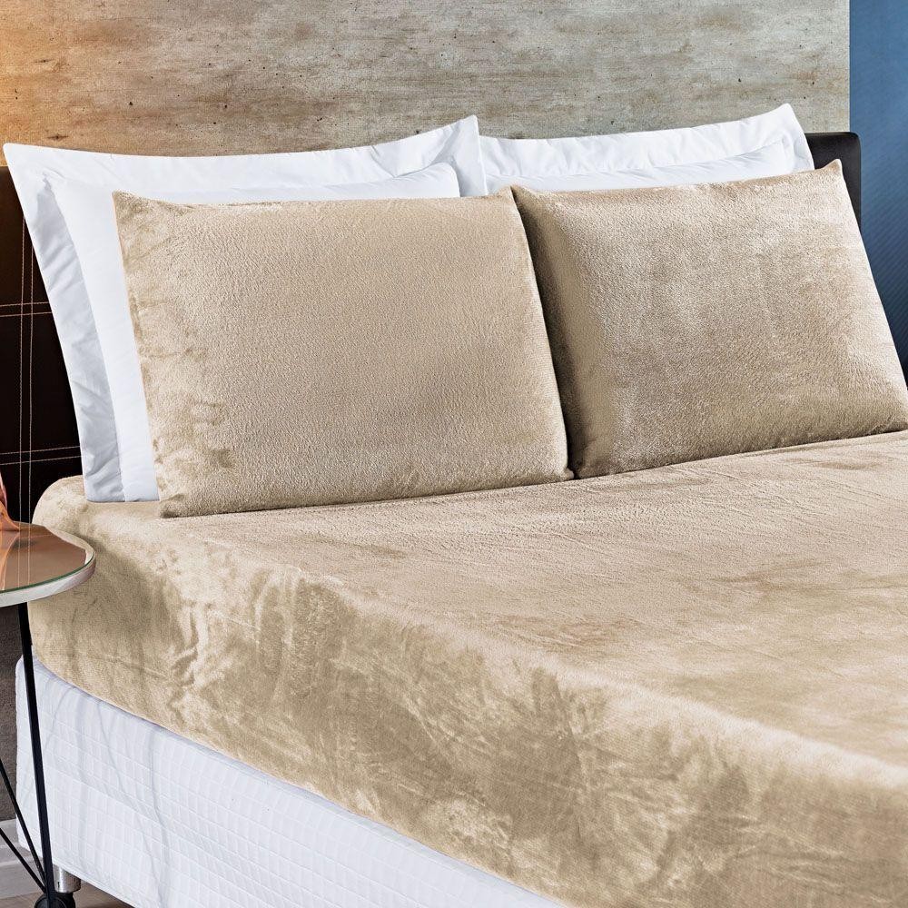 Jogo De Cama Casal Queen BiaManta 3 Peças Cáqui