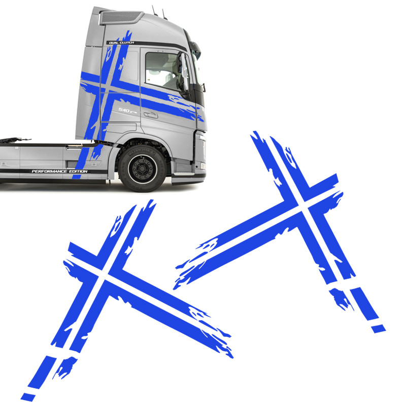 Faixa Caminhão Volvo Suecia FH Performance Adesivo Azul