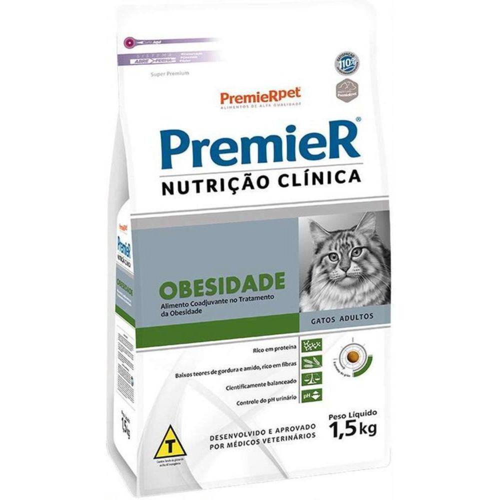 Ração Nutrição Clínica Gatos Obesidade 1,5Kg Premier