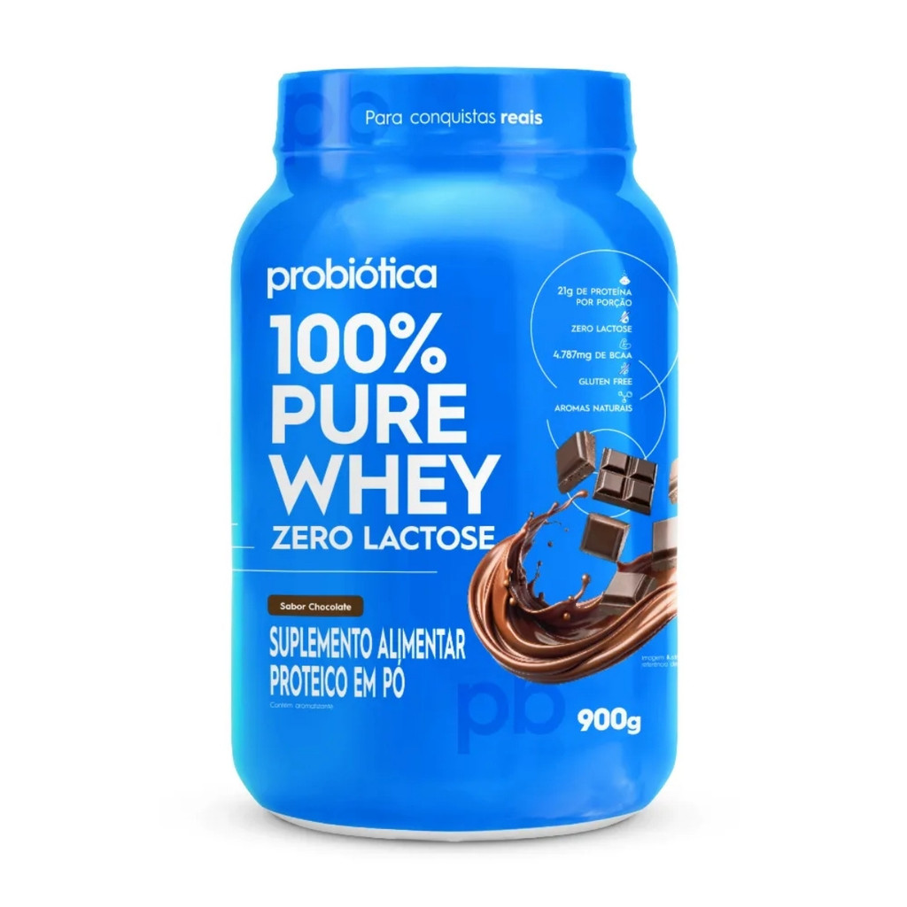 100% Pure Whey Zero Lactose Pote 900g Probiotica