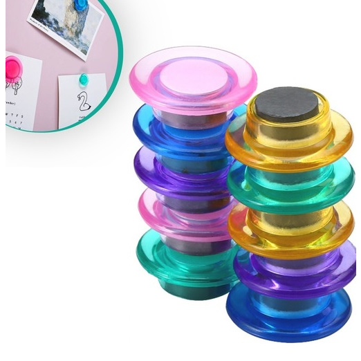 Kit Imã para Geladeira ou Imãs Quadro Metálico Colorido Redondo Magnéticos