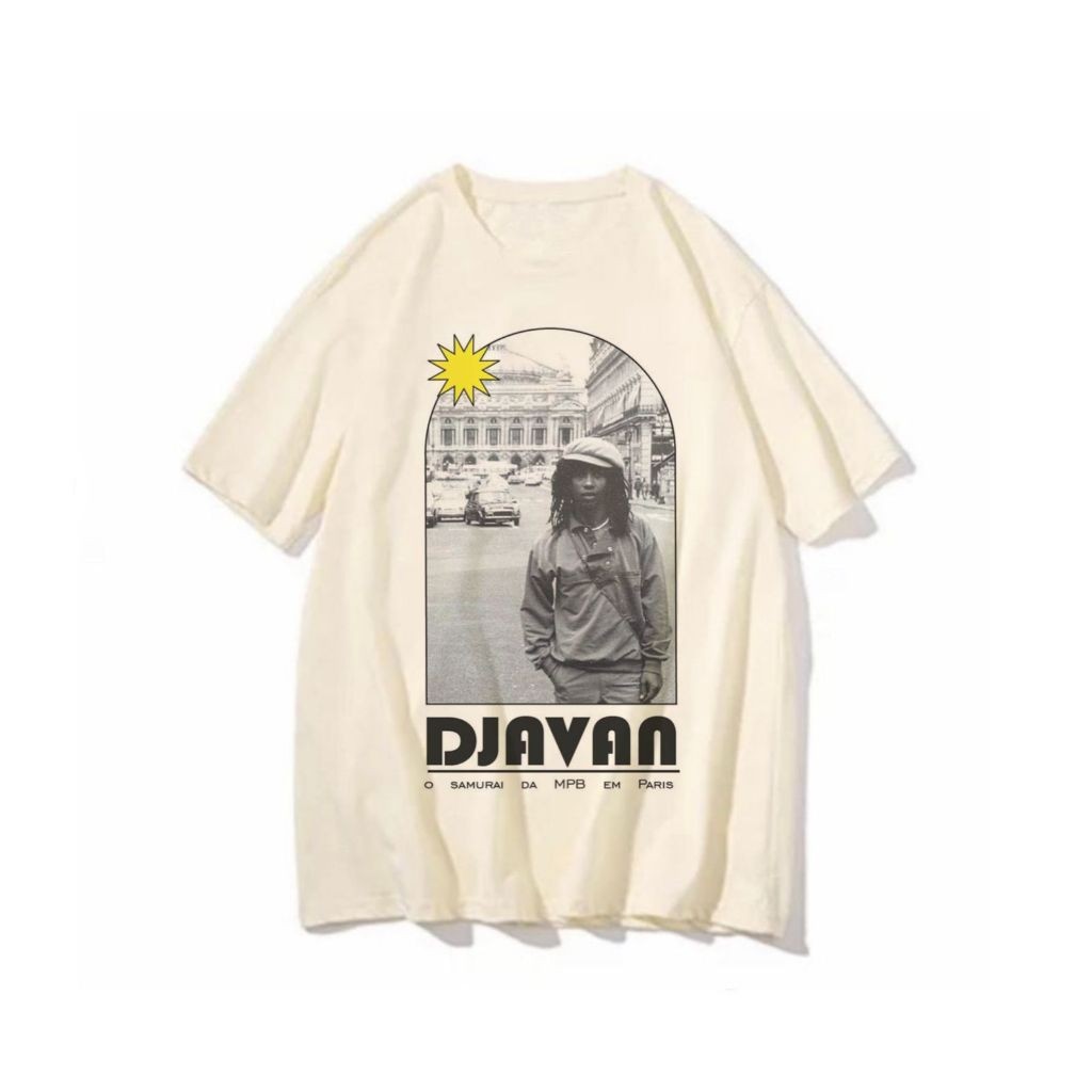 [Camiseta Premium em Algodão Puro]SISI Djavan in Paris cantor MPB blusa feminina masculina unissex musica estampas